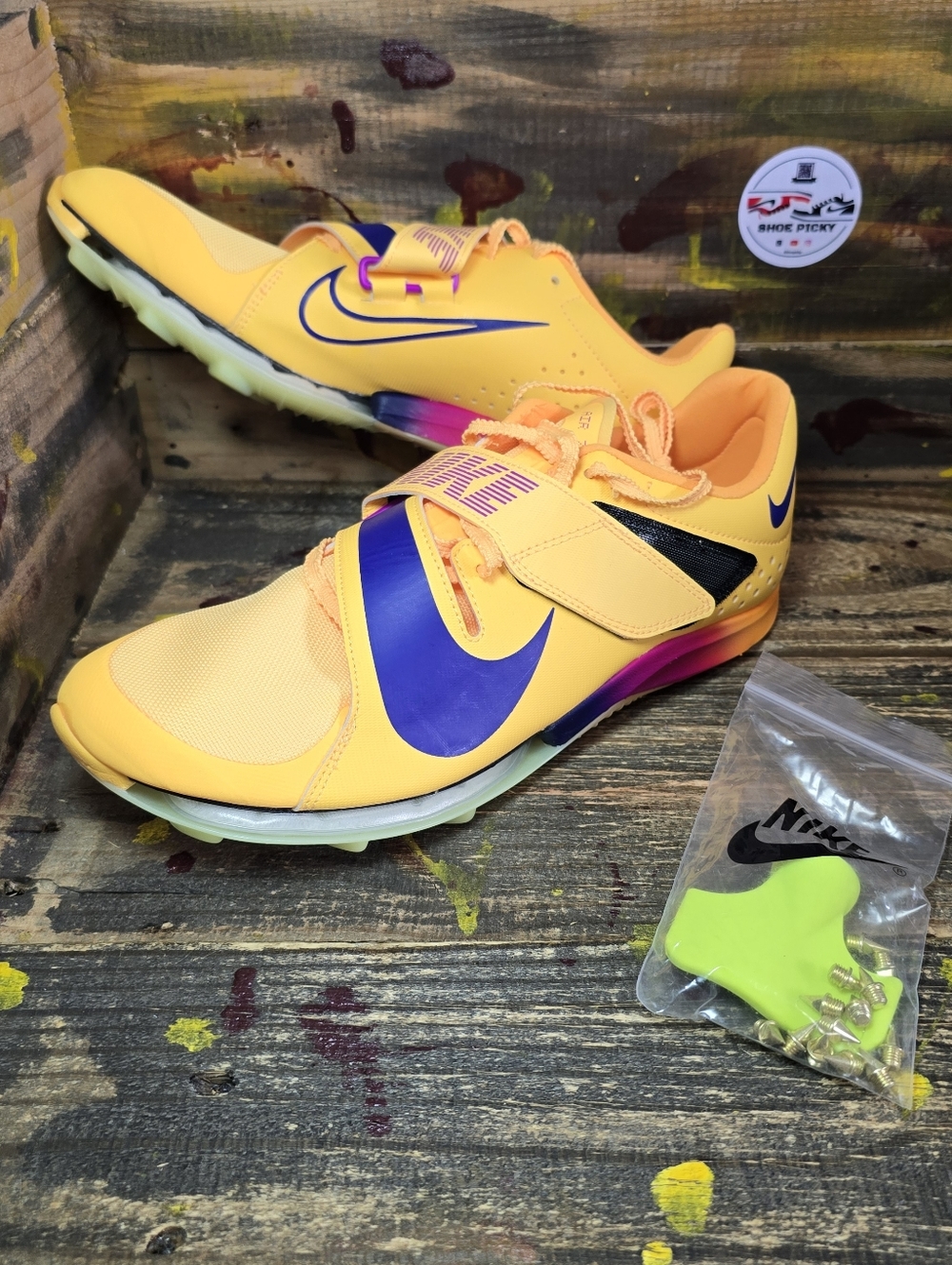 Nike Air Zoom Long Jump Elite Track Spikes Mens 9.5 Citron‎ Pulse FZ9326-800 New